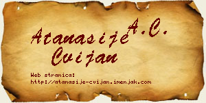 Atanasije Cvijan vizit kartica